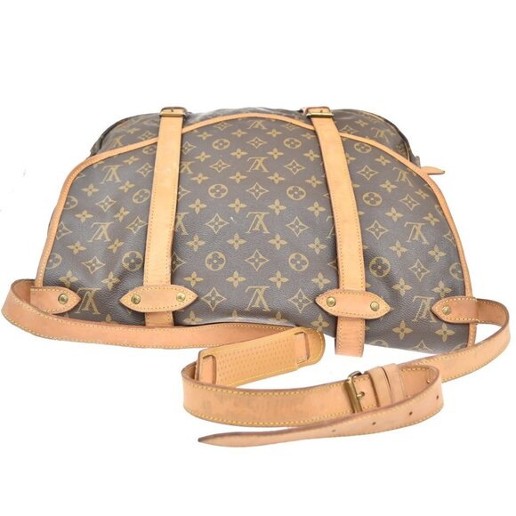 LOUIS VUITTON Logo Saumur 43 Shoulder Bag Monogram Leather Brown - Picture 9 of 16